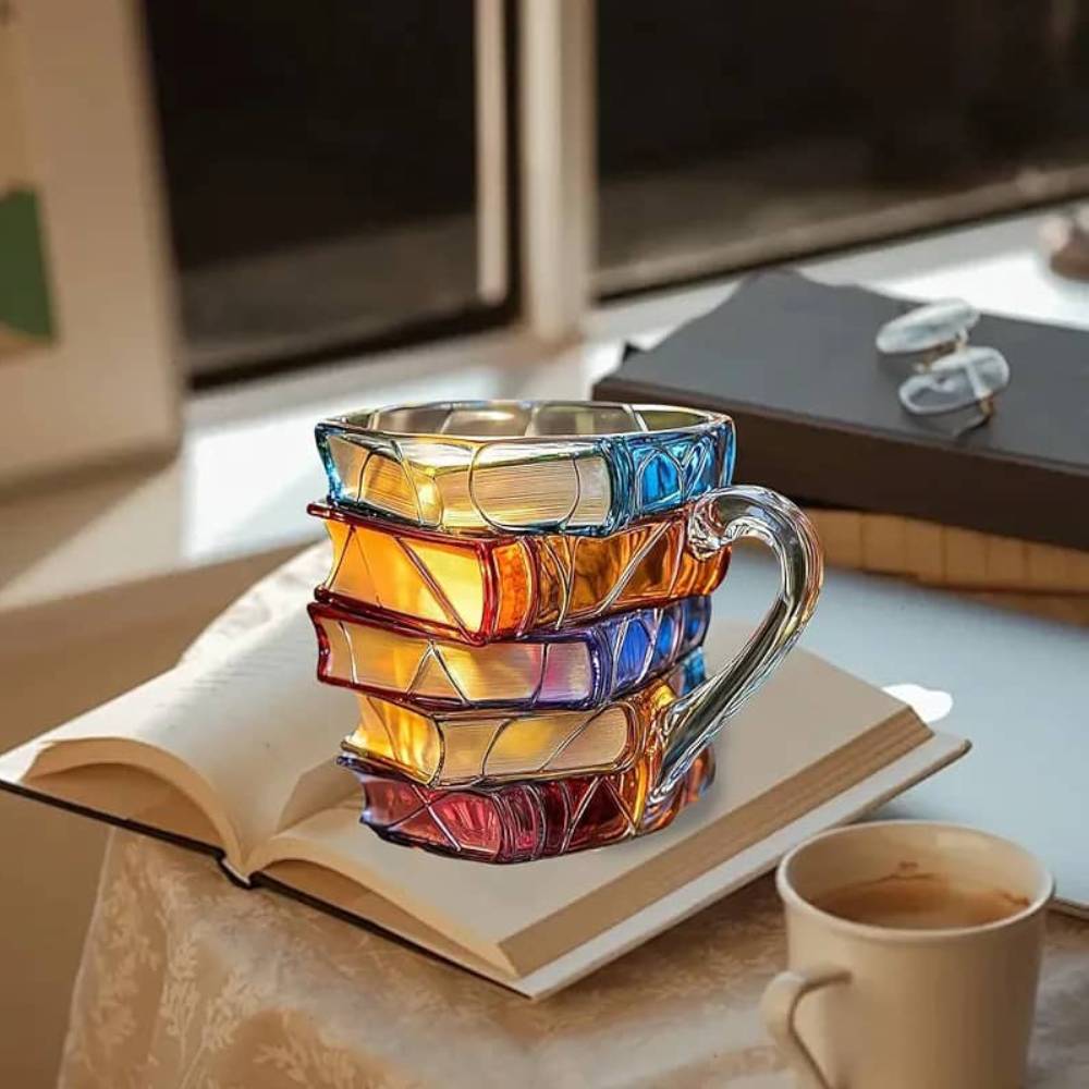 ماگ شیشه ای طرح کتاب 