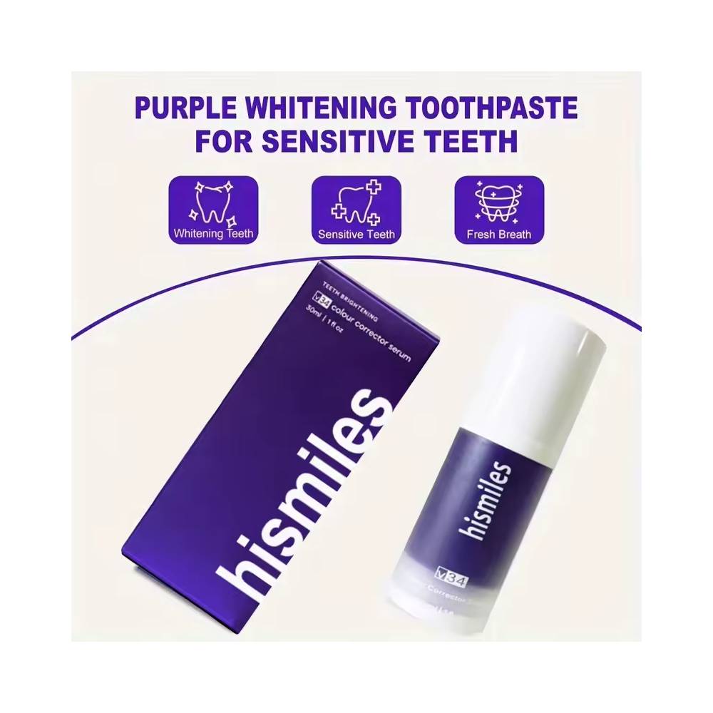 سرم اصلاح رنگ و سفیدکننده دندان Hismile V34 حجم 30 میلی لیتر اورجینال