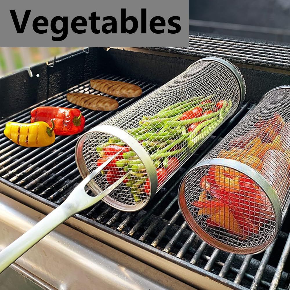 سبد گریل چرخشی استیل 20 سانتی‌متری