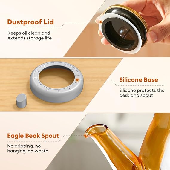 بطری روغن‌ریز شیشه‌ای 800 میلی لیتر