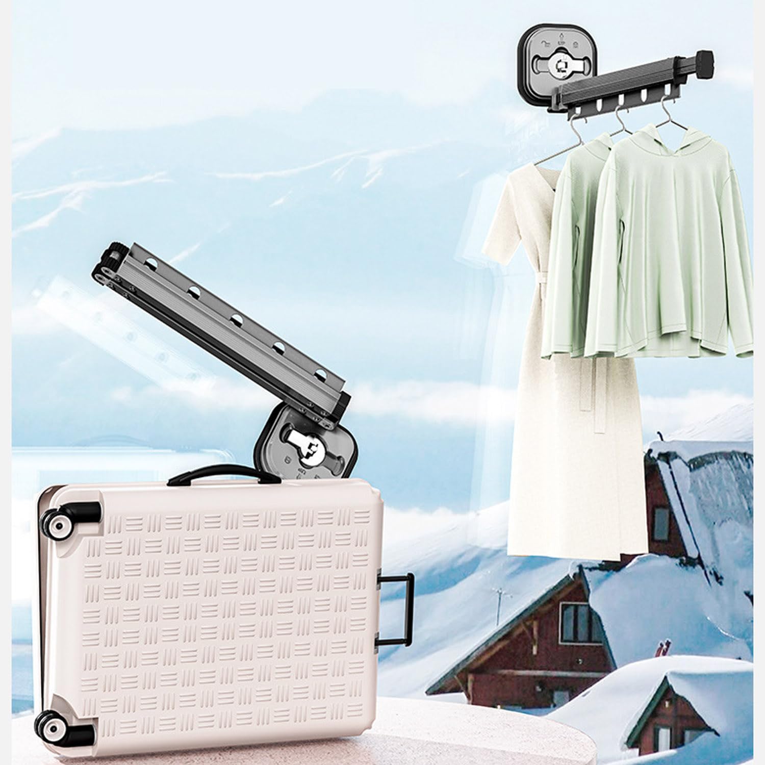 بند رخت دیواری تاشو 92 سانتی‌متر