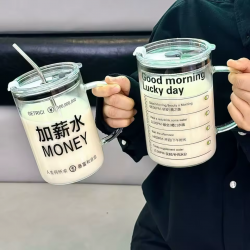 لیوان شیشه‌ای دسته‌دار INS ظرفیت 1000 میلی‌لیتر