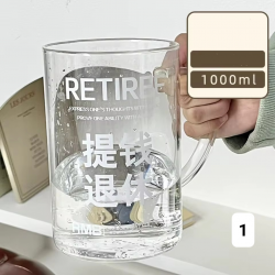 لیوان شیشه‌ای دسته‌دار INS ظرفیت 1000 میلی‌لیتر