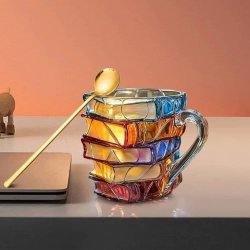 ماگ شیشه ای طرح کتاب 